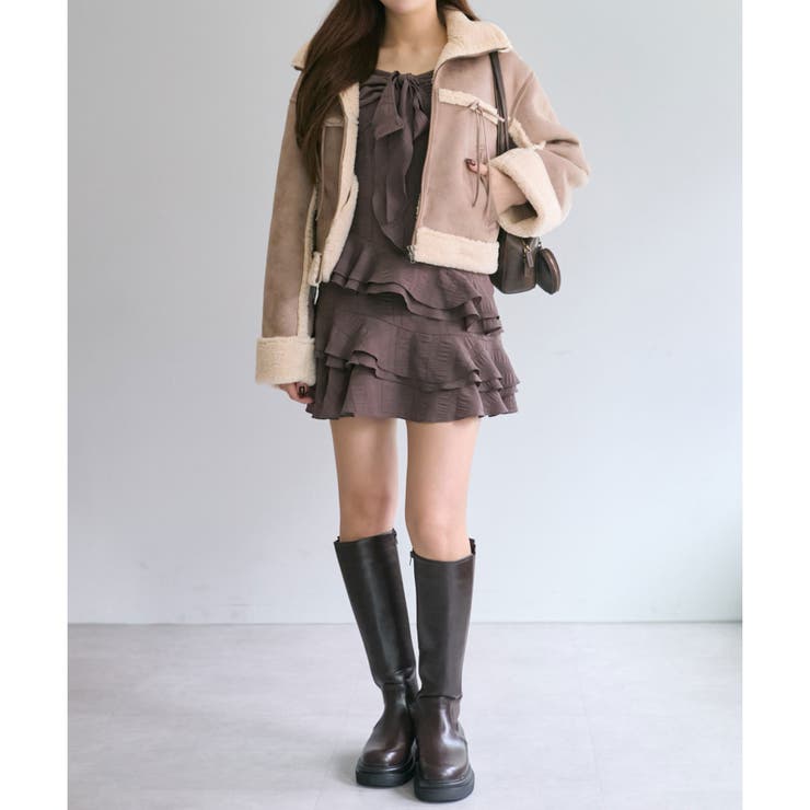 100％本物保証！ OLIVE des OLIVE】ダブルラッフルミニキャミワンピース[品番 ワンピース