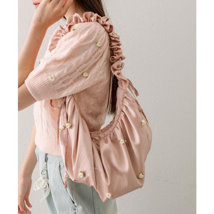 OLIVE des OLIVE】ミニローズコサージュ付きバッグ[品番
