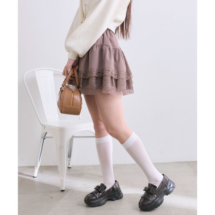 新品未使用 ウールダブルクロスミニスカート （CAMEL） 大特価】2色展開 無地 シンプル ゴールドボタン ダブルボタン