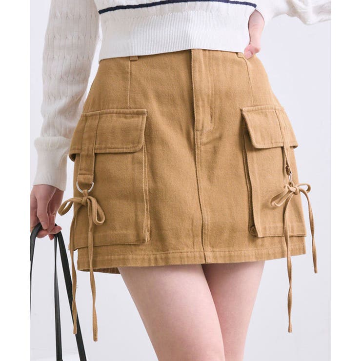 OLIVE des OLIVE】ゆらゆらリボンカーゴミニスカート[品番