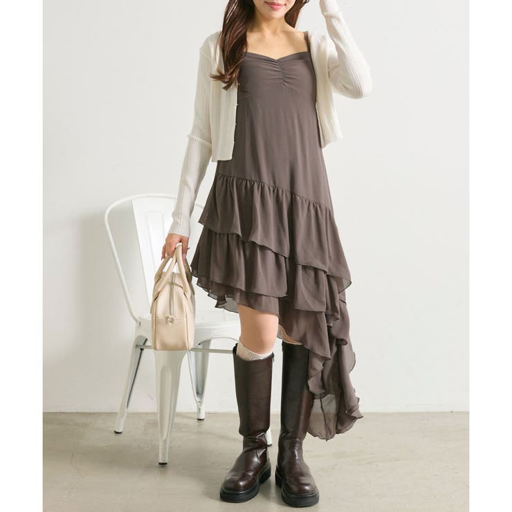 ブラウン | 【OLIVE des OLIVE】アシメキャミワンピ | NICE CLAUP / OLIVE des OLIVE　OUTLET