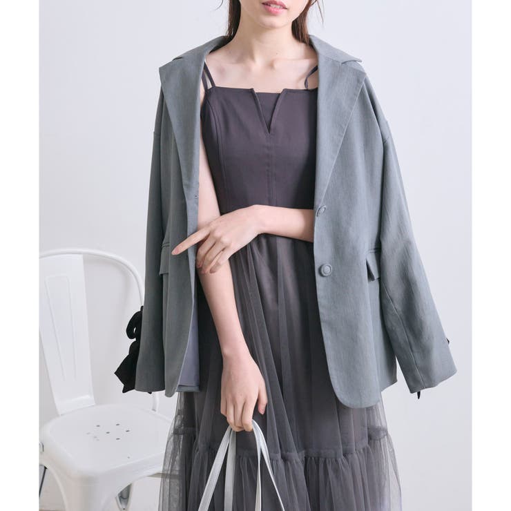 チュールドッキングワンピ[品番：NCLW0015406]｜NICE CLAUP / OLIVE