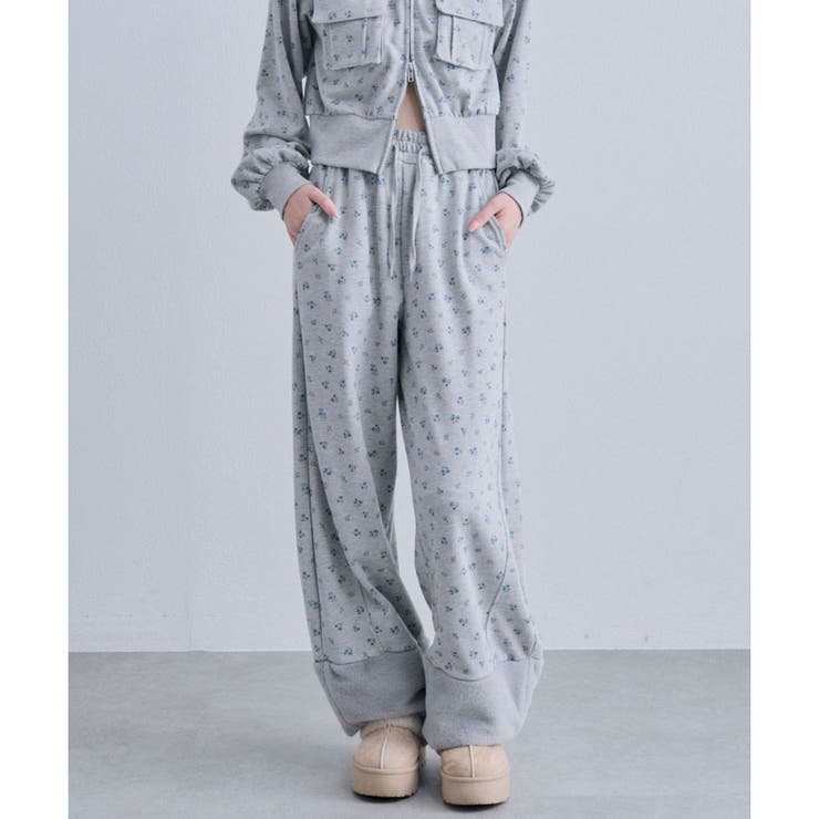花柄 | 【OLIVE des OLIVE】ファー付きスウェットパンツ | NICE CLAUP / OLIVE des OLIVE　OUTLET
