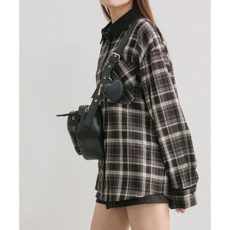 ブラック | 【OLIVE des OLIVE】配色カラービッグシャツ | NICE CLAUP / OLIVE des OLIVE　OUTLET