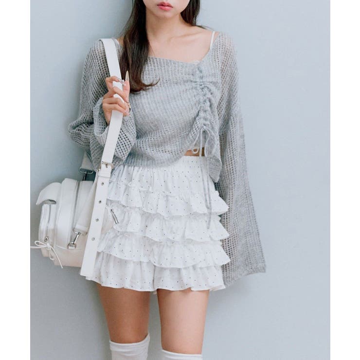 トップグレー | 【OLIVE des OLIVE】ドロストニット | NICE CLAUP / OLIVE des OLIVE　OUTLET