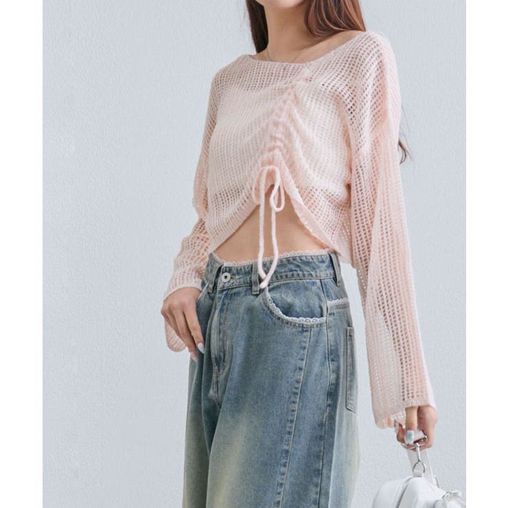 ピンク | 【OLIVE des OLIVE】ドロストニット | NICE CLAUP / OLIVE des OLIVE　OUTLET