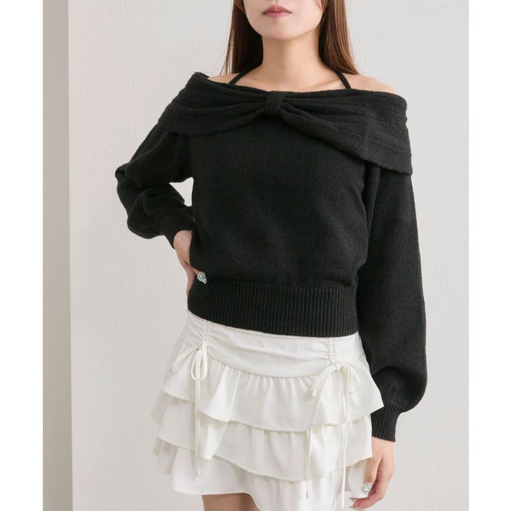 【OLIVE des OLIVE】リボンオフショルニット | NICE CLAUP / OLIVE des OLIVE　OUTLET | 詳細画像7 