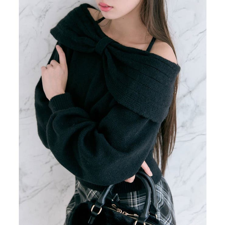【OLIVE des OLIVE】リボンオフショルニット | NICE CLAUP / OLIVE des OLIVE　OUTLET | 詳細画像14 