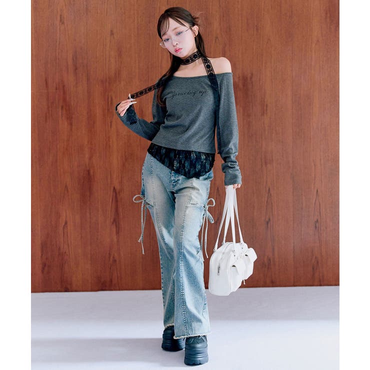【OLIVE des OLIVE】タイ付ワンショルトップス | NICE CLAUP / OLIVE des OLIVE　OUTLET | 詳細画像13 