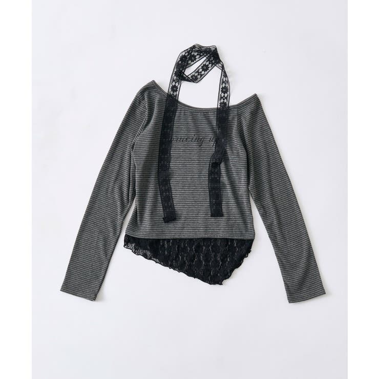 チャコール | 【OLIVE des OLIVE】タイ付ワンショルトップス | NICE CLAUP / OLIVE des OLIVE　OUTLET