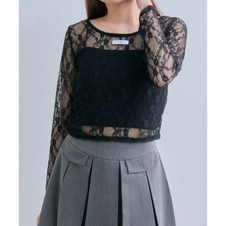 ブラック | 【OLIVE des OLIVE】レーストップス | NICE CLAUP / OLIVE des OLIVE　OUTLET