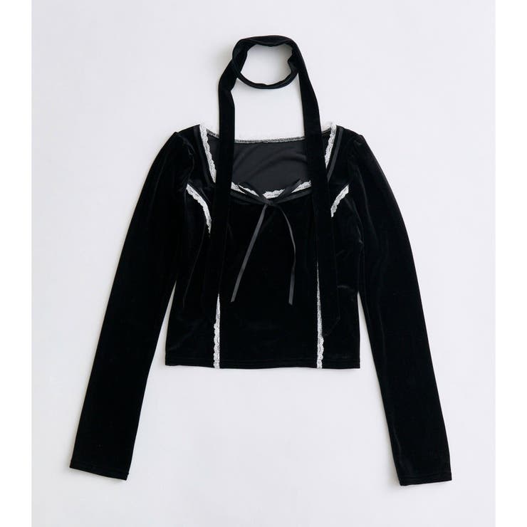 【OLIVE des OLIVE】タイ付ベロアトップス | NICE CLAUP / OLIVE des OLIVE　OUTLET | 詳細画像9 