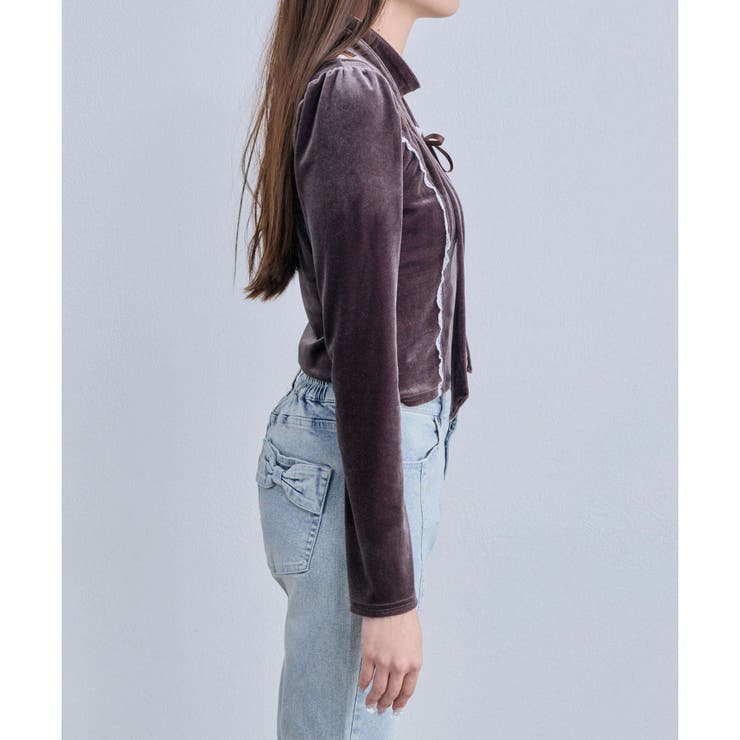 【OLIVE des OLIVE】タイ付ベロアトップス | NICE CLAUP / OLIVE des OLIVE　OUTLET | 詳細画像14 