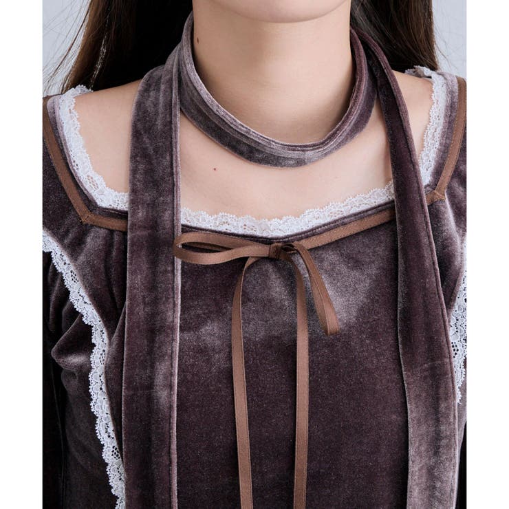 【OLIVE des OLIVE】タイ付ベロアトップス | NICE CLAUP / OLIVE des OLIVE　OUTLET | 詳細画像16 