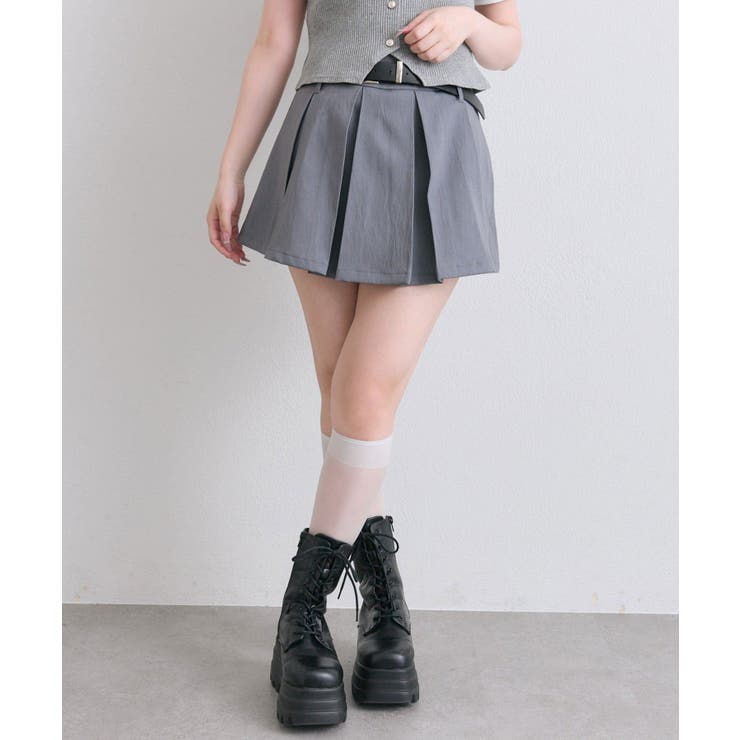【OLIVE des OLIVE】合皮ベルト付きプリーツスカート | NICE CLAUP / OLIVE des OLIVE　OUTLET | 詳細画像11 