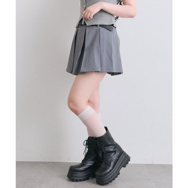 【OLIVE des OLIVE】合皮ベルト付きプリーツスカート | NICE CLAUP / OLIVE des OLIVE　OUTLET | 詳細画像12 