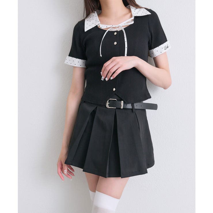 【OLIVE des OLIVE】合皮ベルト付きプリーツスカート | NICE CLAUP / OLIVE des OLIVE　OUTLET | 詳細画像18 