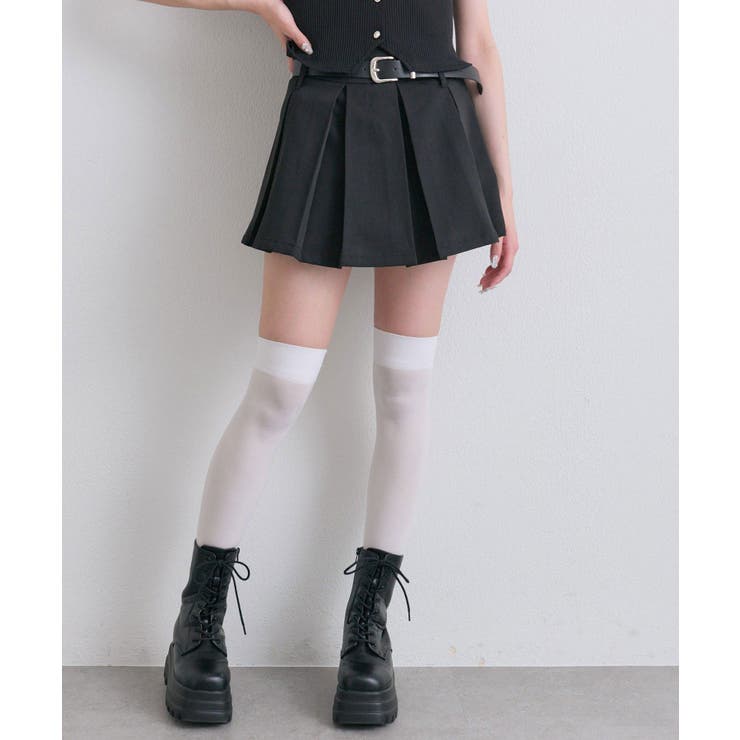 【OLIVE des OLIVE】合皮ベルト付きプリーツスカート | NICE CLAUP / OLIVE des OLIVE　OUTLET | 詳細画像16 