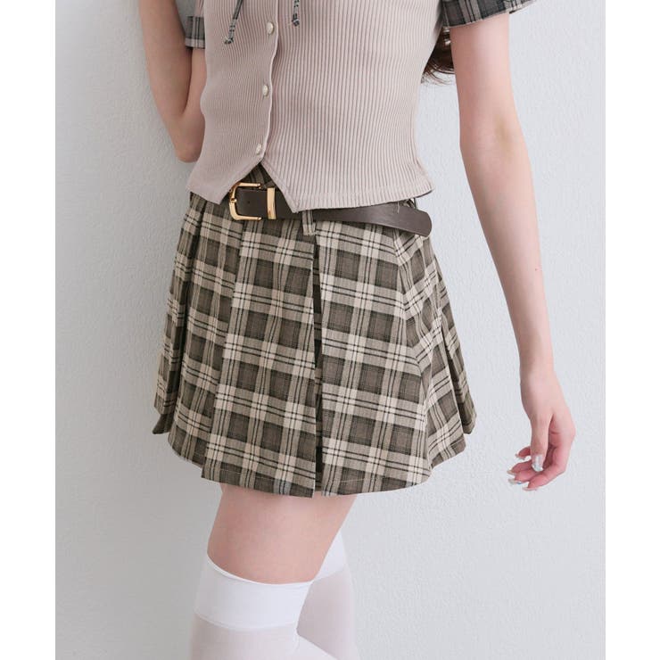 【OLIVE des OLIVE】合皮ベルト付きプリーツスカート | NICE CLAUP / OLIVE des OLIVE　OUTLET | 詳細画像2 