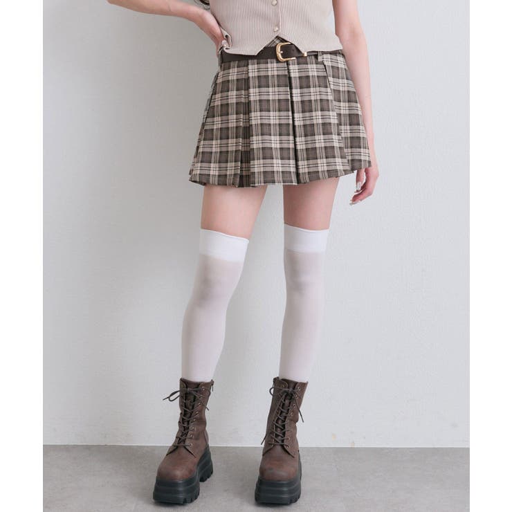 【OLIVE des OLIVE】合皮ベルト付きプリーツスカート | NICE CLAUP / OLIVE des OLIVE　OUTLET | 詳細画像6 