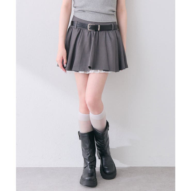 【OLIVE des OLIVE】ベルト付きタックフレアスカート | NICE CLAUP / OLIVE des OLIVE　OUTLET | 詳細画像2 