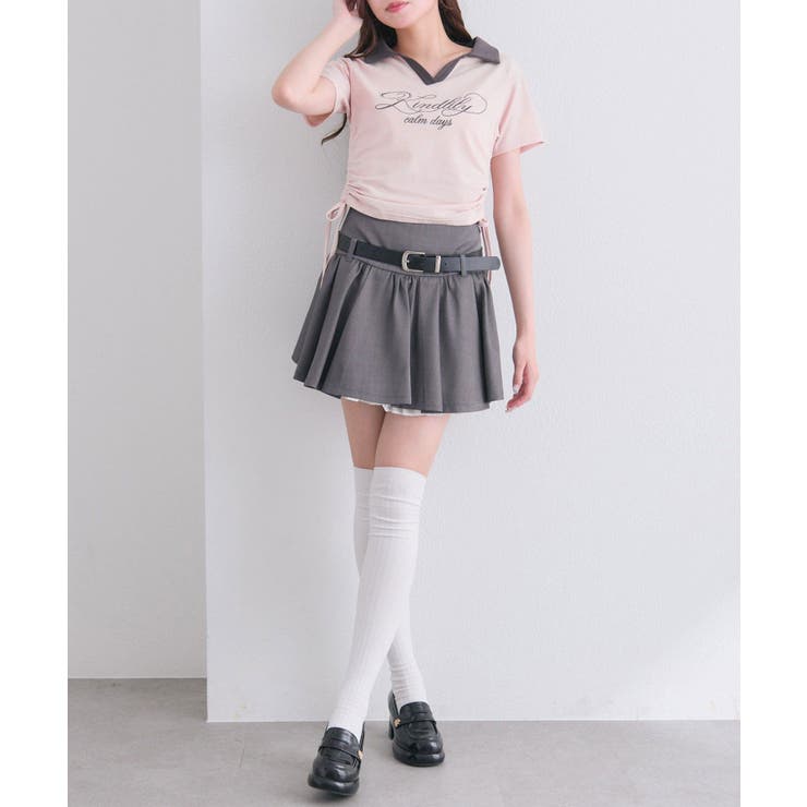 【OLIVE des OLIVE】ベルト付きタックフレアスカート | NICE CLAUP / OLIVE des OLIVE　OUTLET | 詳細画像10 