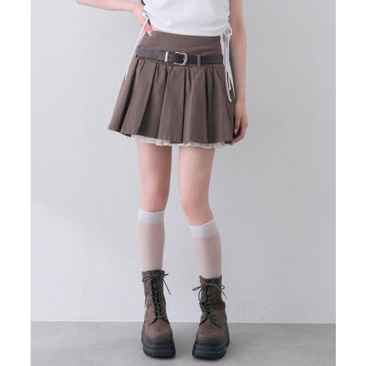 【OLIVE des OLIVE】ベルト付きタックフレアスカート | NICE CLAUP / OLIVE des OLIVE　OUTLET | 詳細画像21 