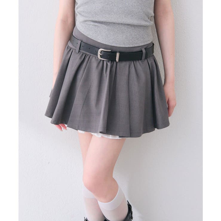 チャコール | 【OLIVE des OLIVE】ベルト付きタックフレアスカート | NICE CLAUP / OLIVE des OLIVE　OUTLET