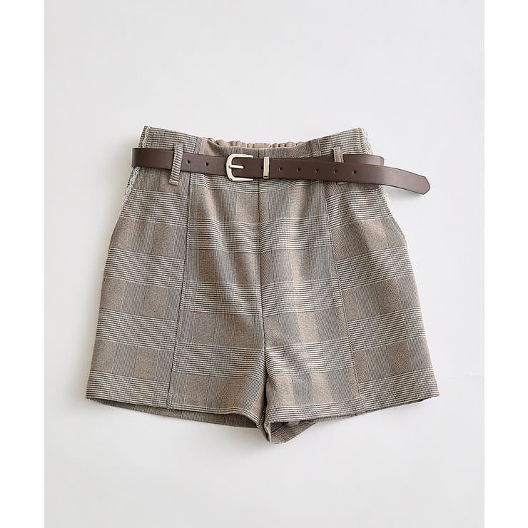 ブラウン | ベルト付きショートパンツ | NICE CLAUP / OLIVE des OLIVE　OUTLET