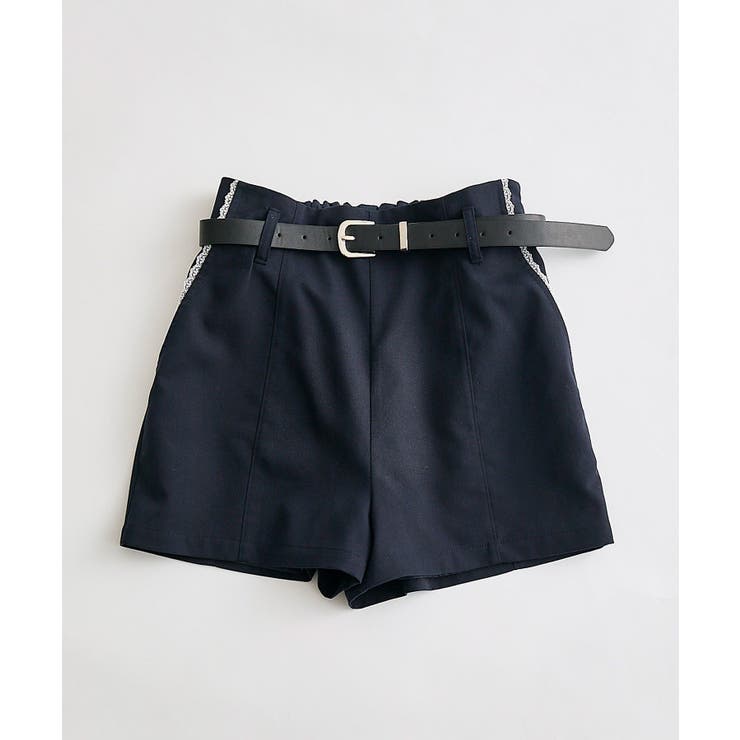 ネイビー | ベルト付きショートパンツ | NICE CLAUP / OLIVE des OLIVE　OUTLET