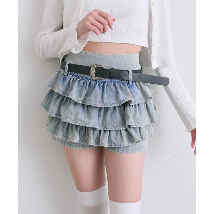 【OLIVE des OLIVE】合皮ベルト付きフリルショートパンツ | NICE CLAUP / OLIVE des OLIVE　OUTLET | 詳細画像10 