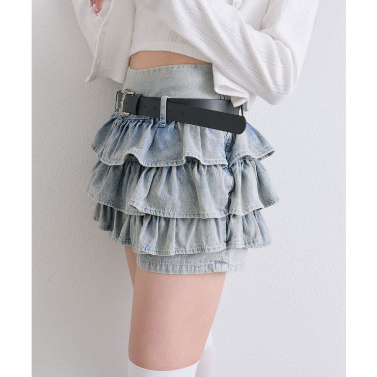 【OLIVE des OLIVE】合皮ベルト付きフリルショートパンツ | NICE CLAUP / OLIVE des OLIVE　OUTLET | 詳細画像8 