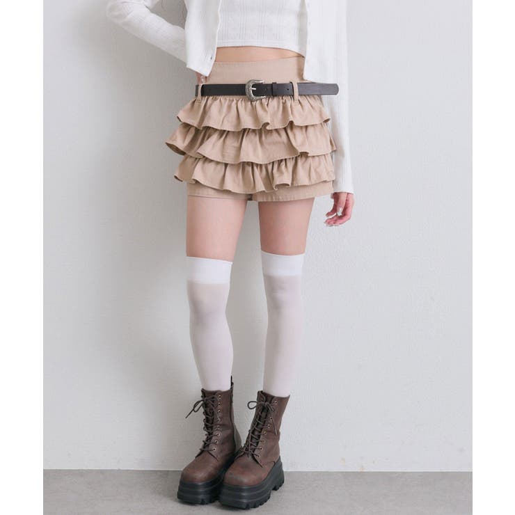 【OLIVE des OLIVE】合皮ベルト付きフリルショートパンツ | NICE CLAUP / OLIVE des OLIVE　OUTLET | 詳細画像5 