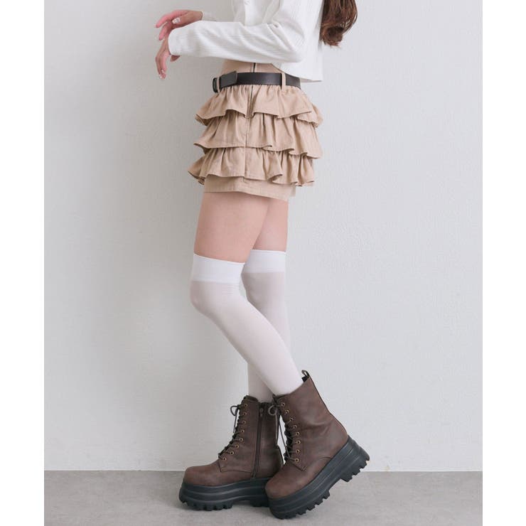 【OLIVE des OLIVE】合皮ベルト付きフリルショートパンツ | NICE CLAUP / OLIVE des OLIVE　OUTLET | 詳細画像6 