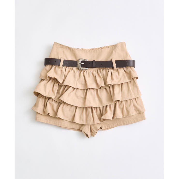 【OLIVE des OLIVE】合皮ベルト付きフリルショートパンツ | NICE CLAUP / OLIVE des OLIVE　OUTLET | 詳細画像2 