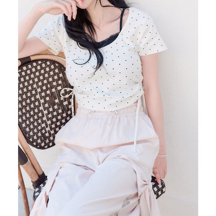 【OLIVE des OLIVE】レイヤード風ドロストTシャツ | NICE CLAUP / OLIVE des OLIVE　OUTLET | 詳細画像3 