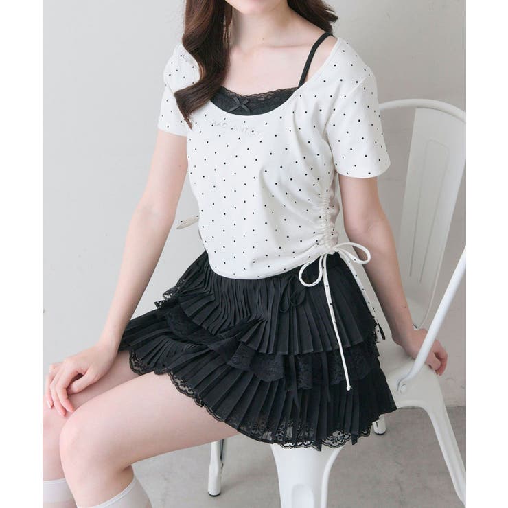 【OLIVE des OLIVE】レイヤード風ドロストTシャツ | NICE CLAUP / OLIVE des OLIVE　OUTLET | 詳細画像6 