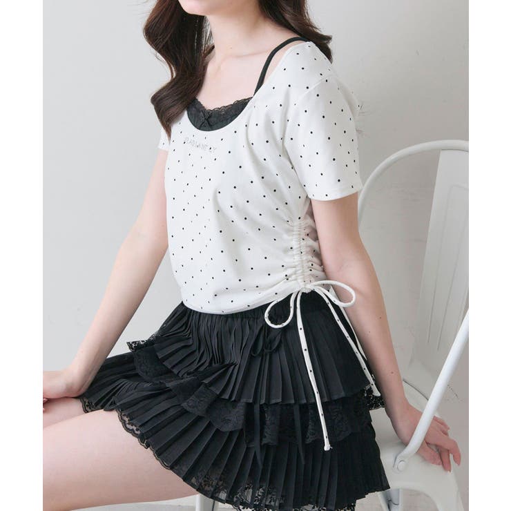【OLIVE des OLIVE】レイヤード風ドロストTシャツ | NICE CLAUP / OLIVE des OLIVE　OUTLET | 詳細画像7 
