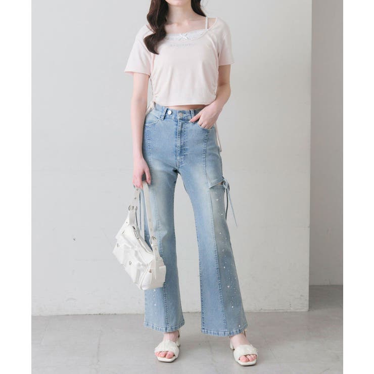 【OLIVE des OLIVE】レイヤード風ドロストTシャツ | NICE CLAUP / OLIVE des OLIVE　OUTLET | 詳細画像13 