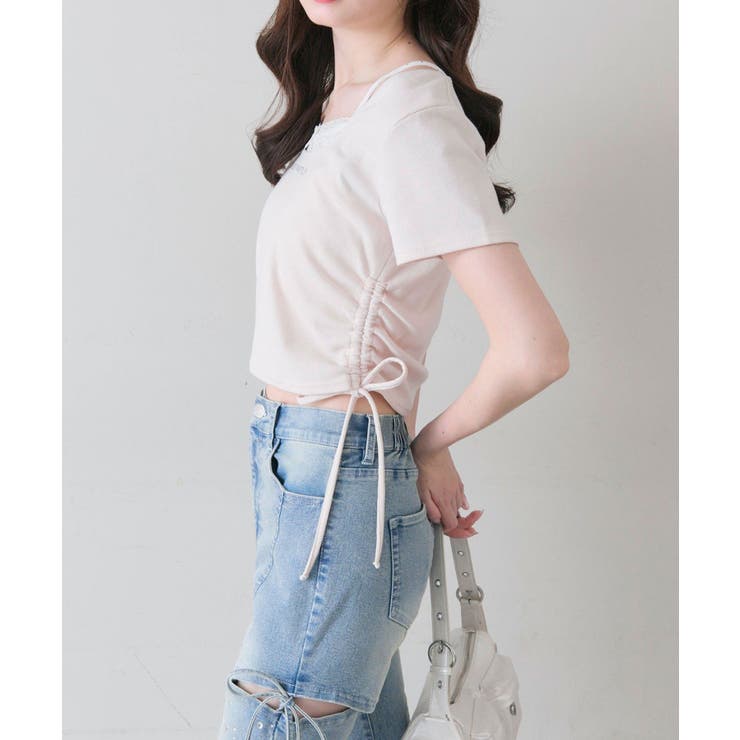【OLIVE des OLIVE】レイヤード風ドロストTシャツ | NICE CLAUP / OLIVE des OLIVE　OUTLET | 詳細画像12 