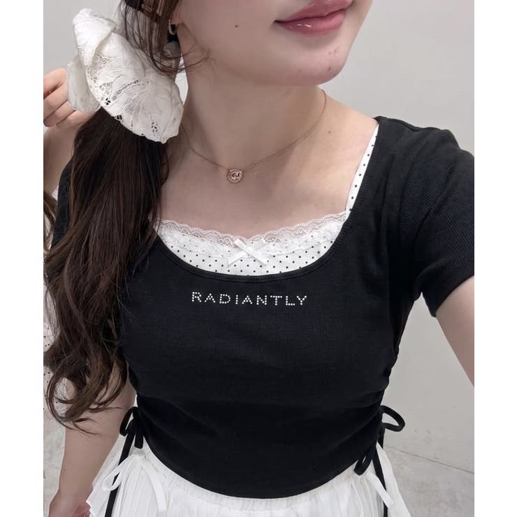 【OLIVE des OLIVE】レイヤード風ドロストTシャツ | NICE CLAUP / OLIVE des OLIVE　OUTLET | 詳細画像1 
