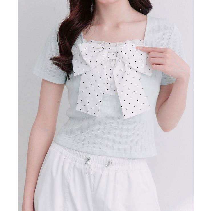 【OLIVE des OLIVE】リボン映え半袖トップス | NICE CLAUP / OLIVE des OLIVE　OUTLET | 詳細画像10 