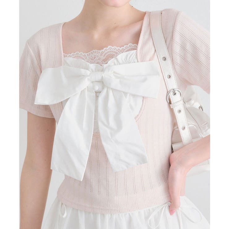 【OLIVE des OLIVE】リボン映え半袖トップス | NICE CLAUP / OLIVE des OLIVE　OUTLET | 詳細画像6 