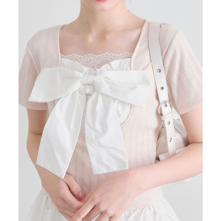 【OLIVE des OLIVE】リボン映え半袖トップス | NICE CLAUP / OLIVE des OLIVE　OUTLET | 詳細画像7 