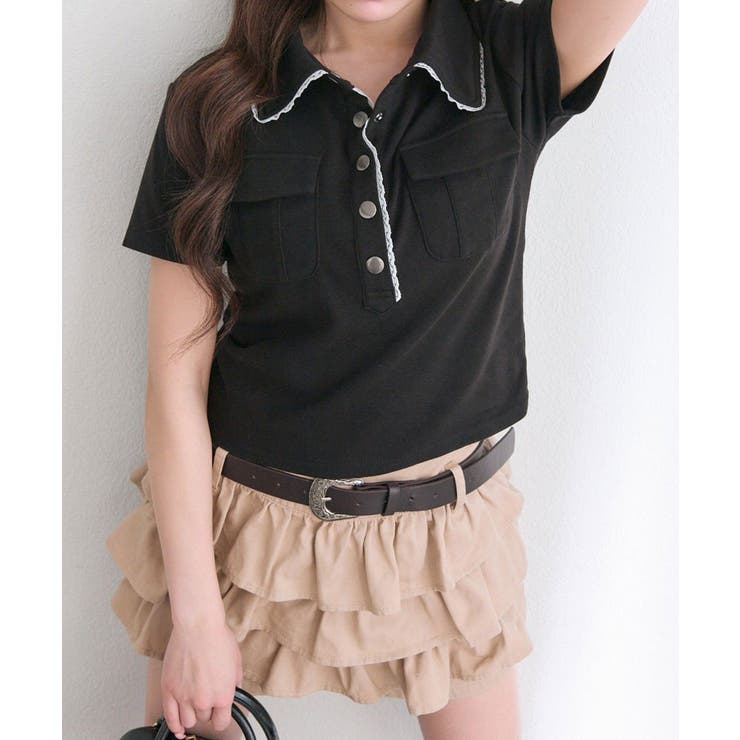 ブラック | 【OLIVE des OLIVE】ミリタリー風シャツ | NICE CLAUP / OLIVE des OLIVE　OUTLET