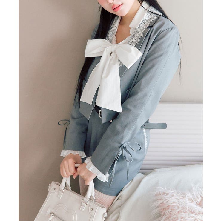 【OLIVE des OLIVE】レース衿ショート丈テーラードジャケット | NICE CLAUP / OLIVE des OLIVE　OUTLET | 詳細画像15 