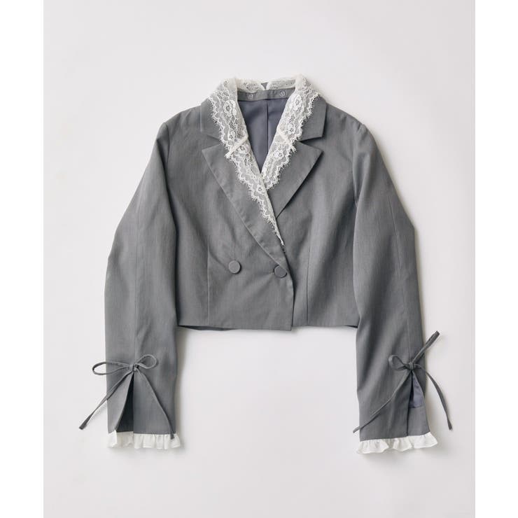 【OLIVE des OLIVE】レース衿ショート丈テーラードジャケット | NICE CLAUP / OLIVE des OLIVE　OUTLET | 詳細画像13 