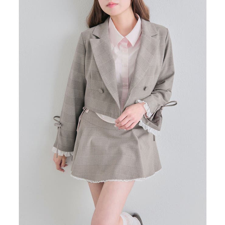 【OLIVE des OLIVE】レース衿ショート丈テーラードジャケット | NICE CLAUP / OLIVE des OLIVE　OUTLET | 詳細画像4 