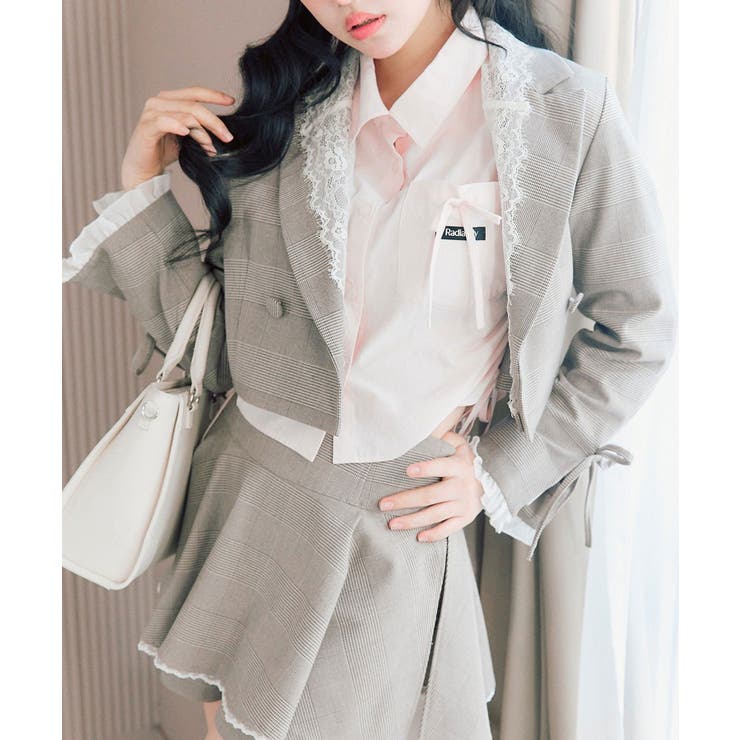 【OLIVE des OLIVE】レース衿ショート丈テーラードジャケット | NICE CLAUP / OLIVE des OLIVE　OUTLET | 詳細画像9 