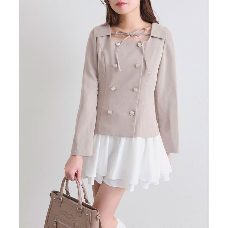 【OLIVE des OLIVE】異素材ドッキングワンピース | NICE CLAUP / OLIVE des OLIVE　OUTLET | 詳細画像8 